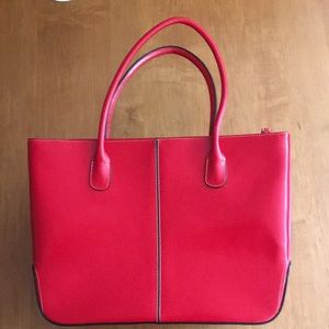 RED TOTE Adjustable Shoulder Strap  - EUC Classic Style, Vibrant